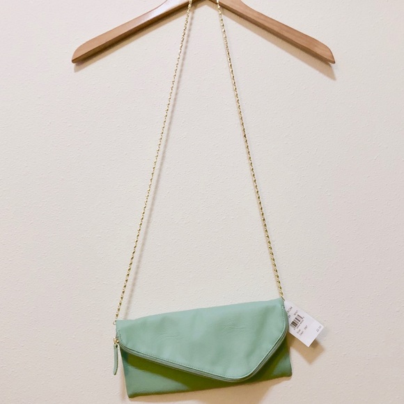 Lulu's Handbags - NWT Nordstrom Mint Blue Asymmetrical Clutch Purse